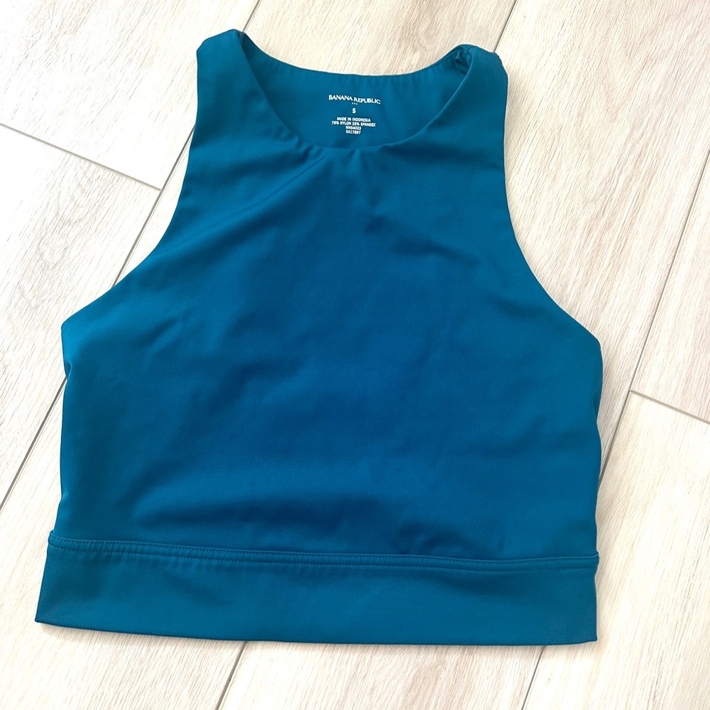 Banana Republic Women’s Cropped Tank Top Size Small Teal EUC